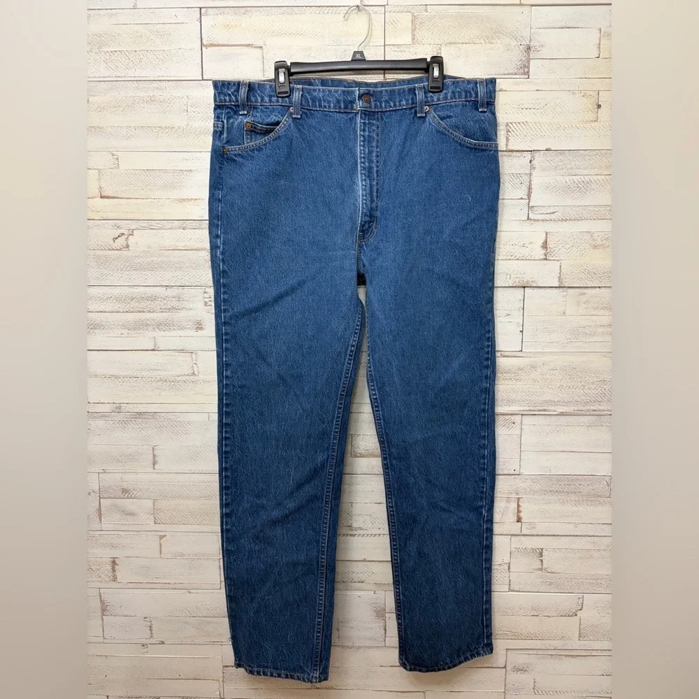 Levi‎ Mens jeans 505 42x32 vintage orange tab blue denim